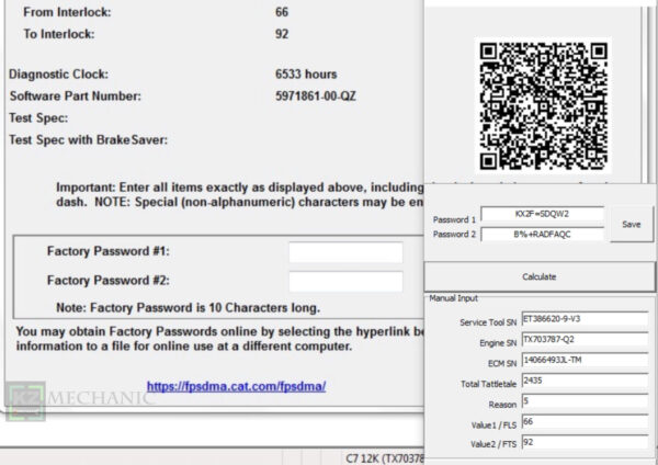 caterpillar factory password