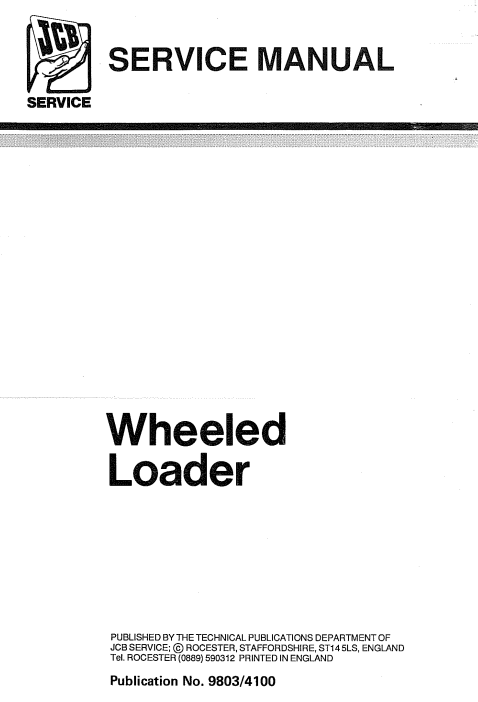 JCB Wheeled Loader 410, 412, 415, 420, 425, 430 Service Repair Manual