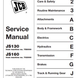 jcb js 160 service manual