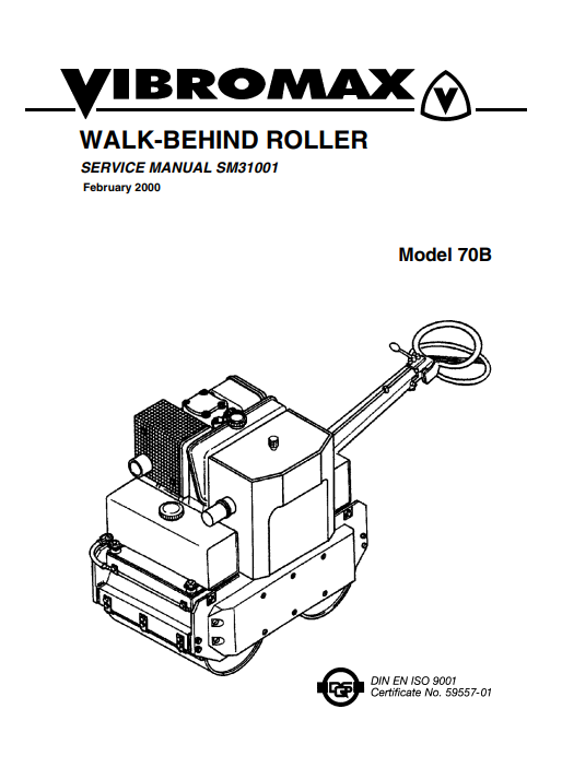 JCB Vibromax Roller 70b Service Repair Manual