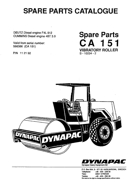 dynapac parts manual