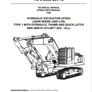 John Deere 240D Excavator Technical Manual