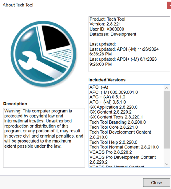 Diagnostic software interface for Volvo vehicles, showcasing features of TECH TOOL 2.8 for vehicle diagnostics and troubleshooting