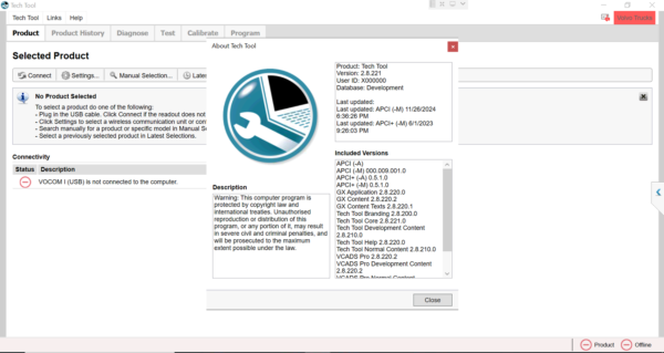 Installation process of VOLVO PREMIUM TECH TOOL 2.8, featuring on-screen instructions and progress indicators