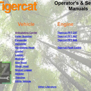 Detailed TIGERCAT Service Repair Manual outlining procedures for repairs and maintenance of TIGERCAT equipment