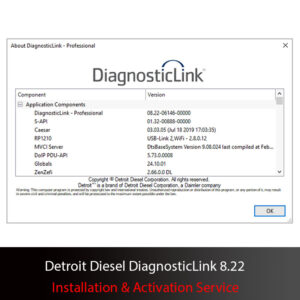 Interface for downloading Detroit Diesel Diagnostic Link software, including user guides and support resources