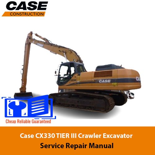 Service repair manual cover for Case cx330 excavator