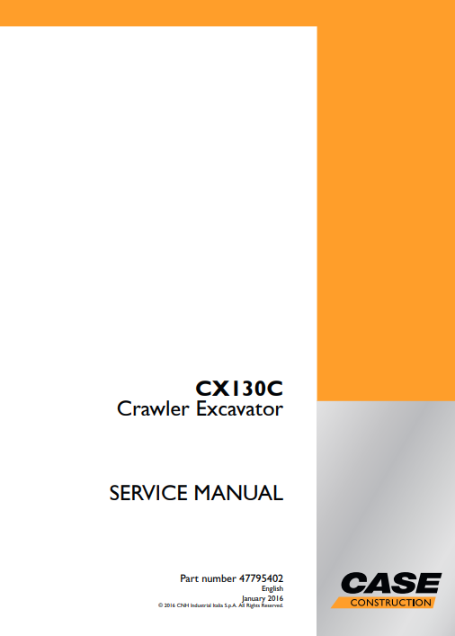 Case CX130C Crawler Excavator Service Repair Manual 2 CX130C Crawler Excavator