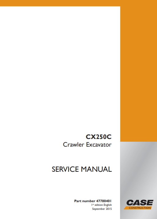 Case CX250C Crawler Excavator Service Repair Manual 2 case cx250c excavator