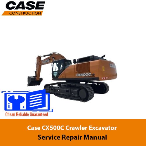 Service repair manual cover for Case cx500c excavator