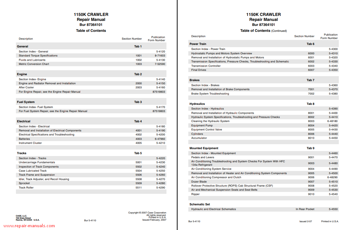 Case 1150K Crawler Dozer Service Repair Manual 2 Case 1150K Crawler Dozer Service Repair Manual - Image 2