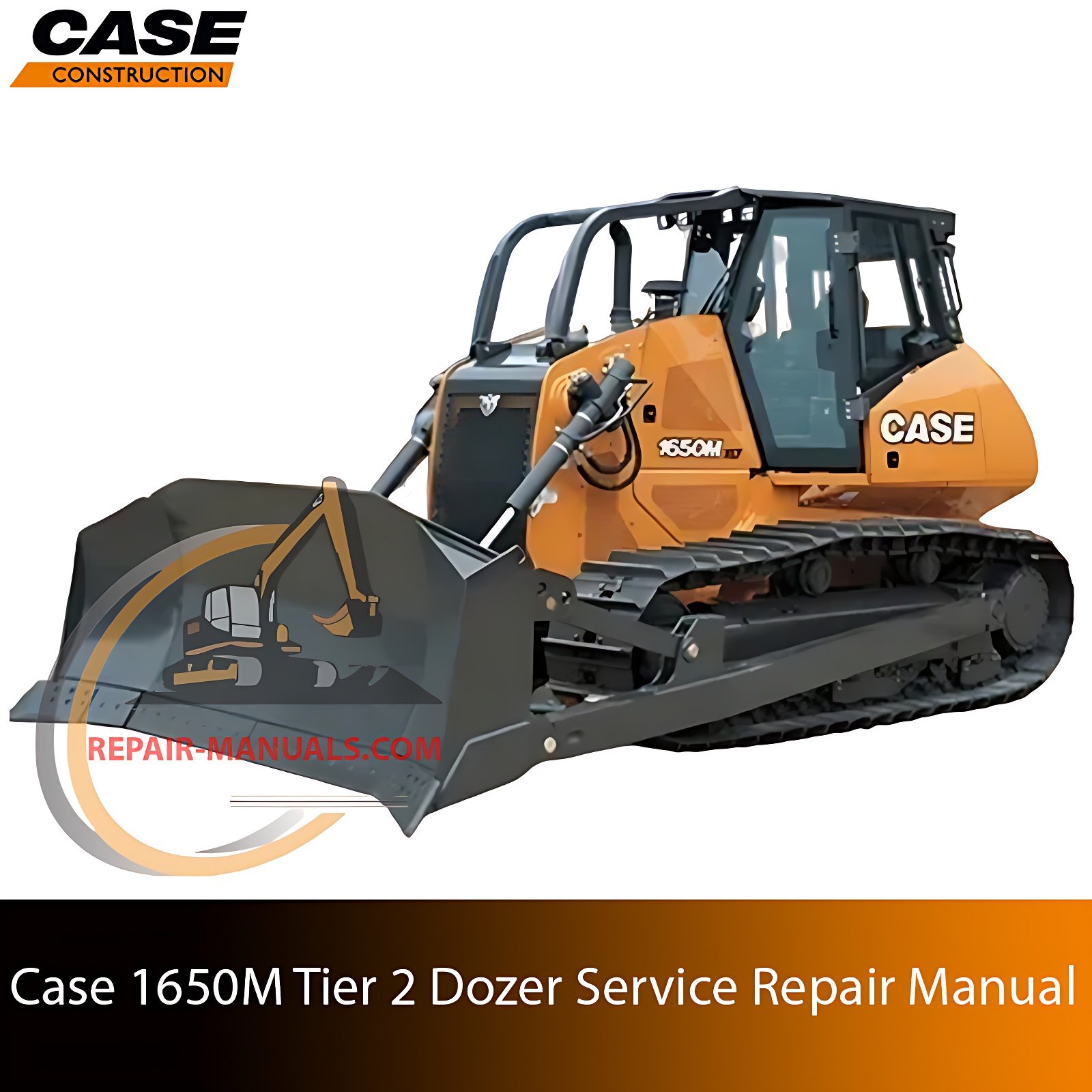 Service repair manual cover for Case 1650M Dozer