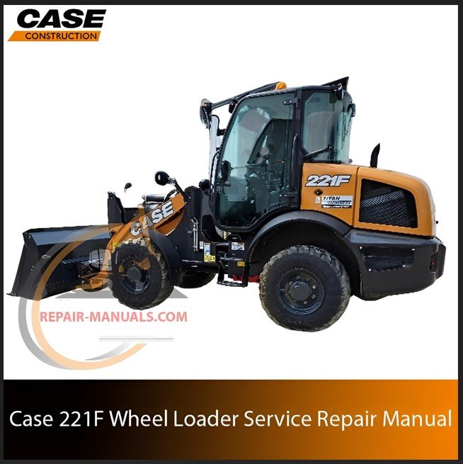 Service repair manual cover for Case 221F Wheel Loader
