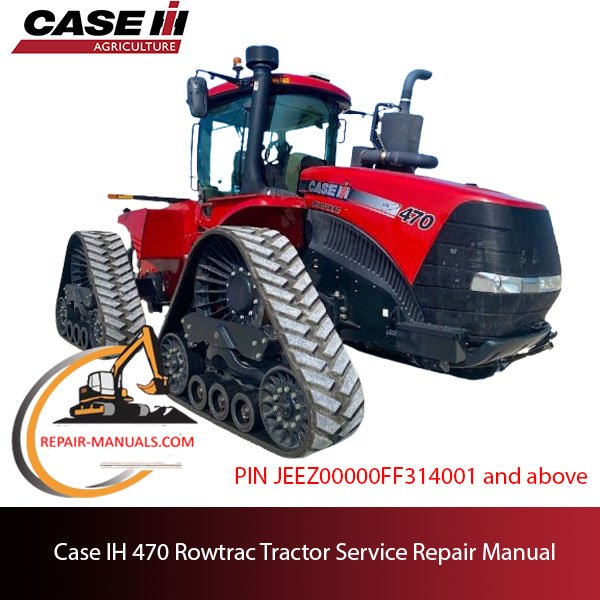 Service repair manual cover for Case IH 470 Rowtrac Tractor