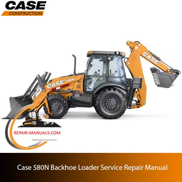 Service repair manual cover for Case 580N Backhoe Loader