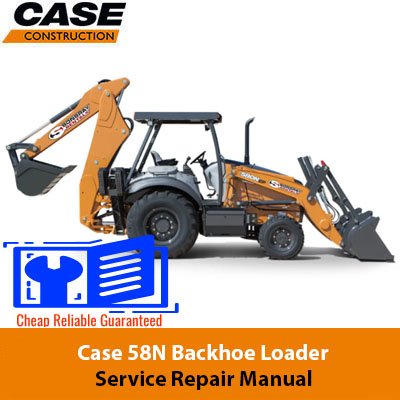 Service repair manual cover for Case 580N Backhoe Loader