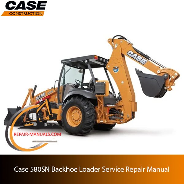 Service repair manual cover for Case 580SN Backhoe Loader