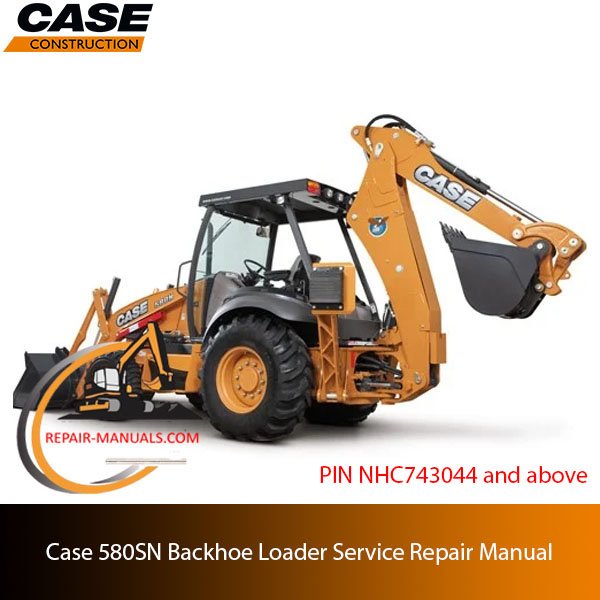 Service repair manual cover for Case 580SN Backhoe Loader