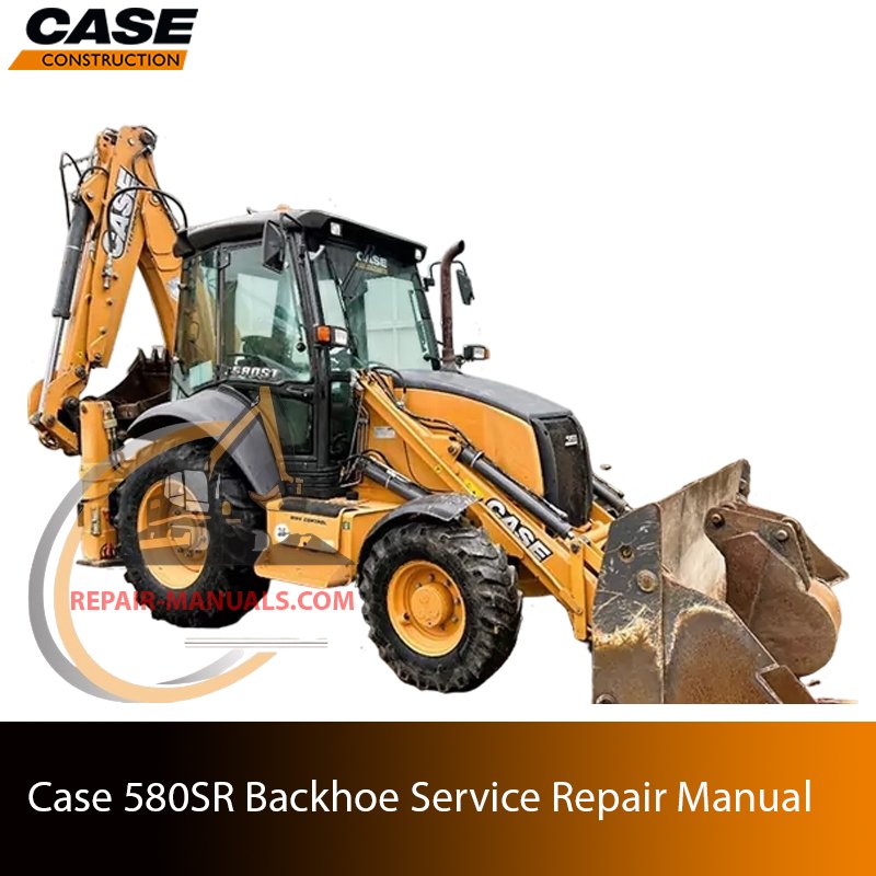 Service repair manual cover for Case 580SR Backhoe Loader