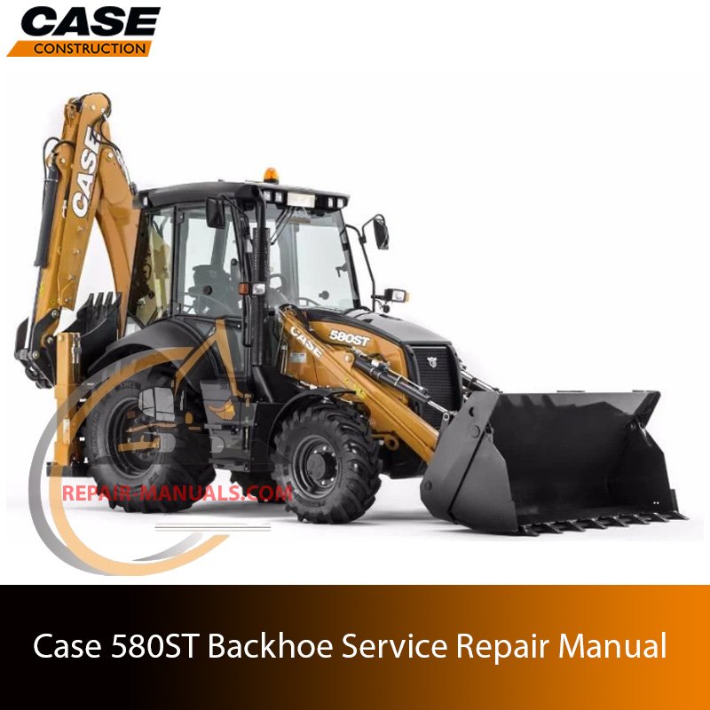 Service repair manual cover for Case 580ST Backhoe Loader