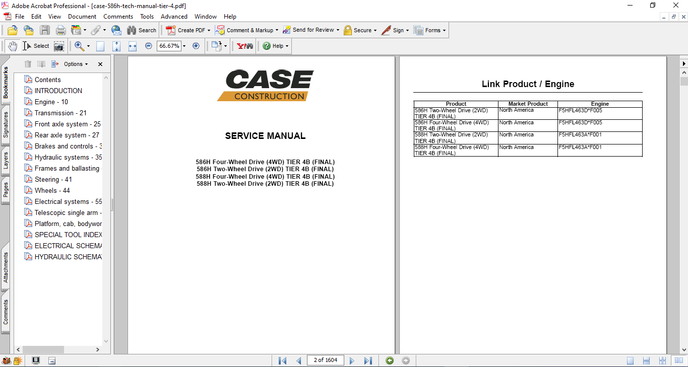 Case Rough Terrain Forklift 586H , 588H Service Repair Manual 2 Case Rough Terrain Forklift 586H , 588H Service Repair Manual - Image 2