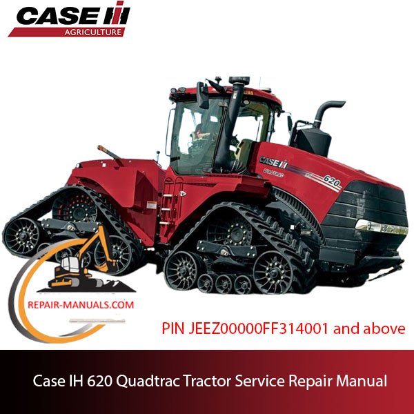 Service repair manual cover for Case IH 620 Quadtrac tractor