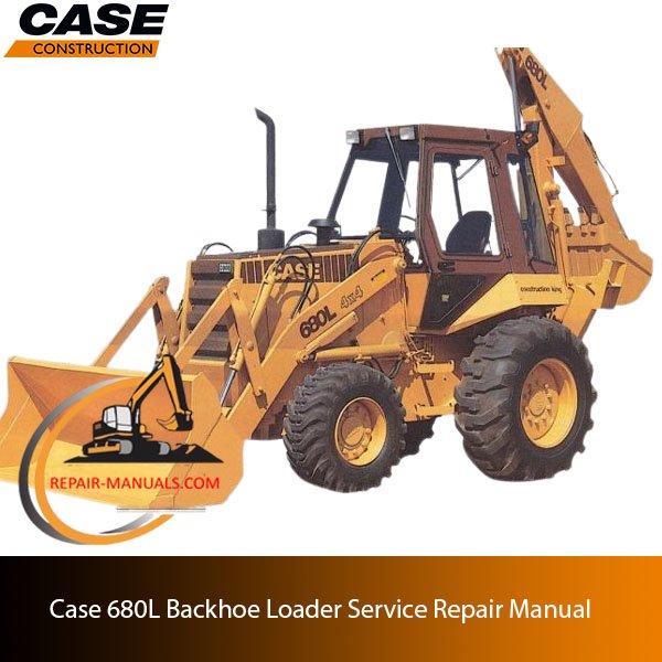 Service repair manual cover for Case 680L Backhoe Loader