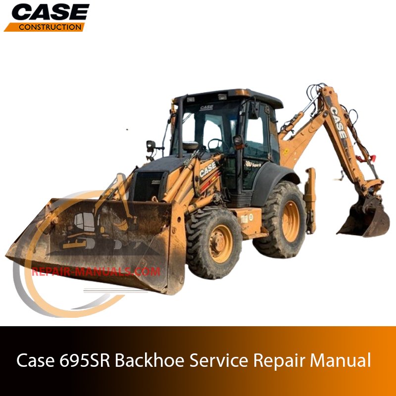 Service repair manual cover for Case 695SR Backhoe Loader