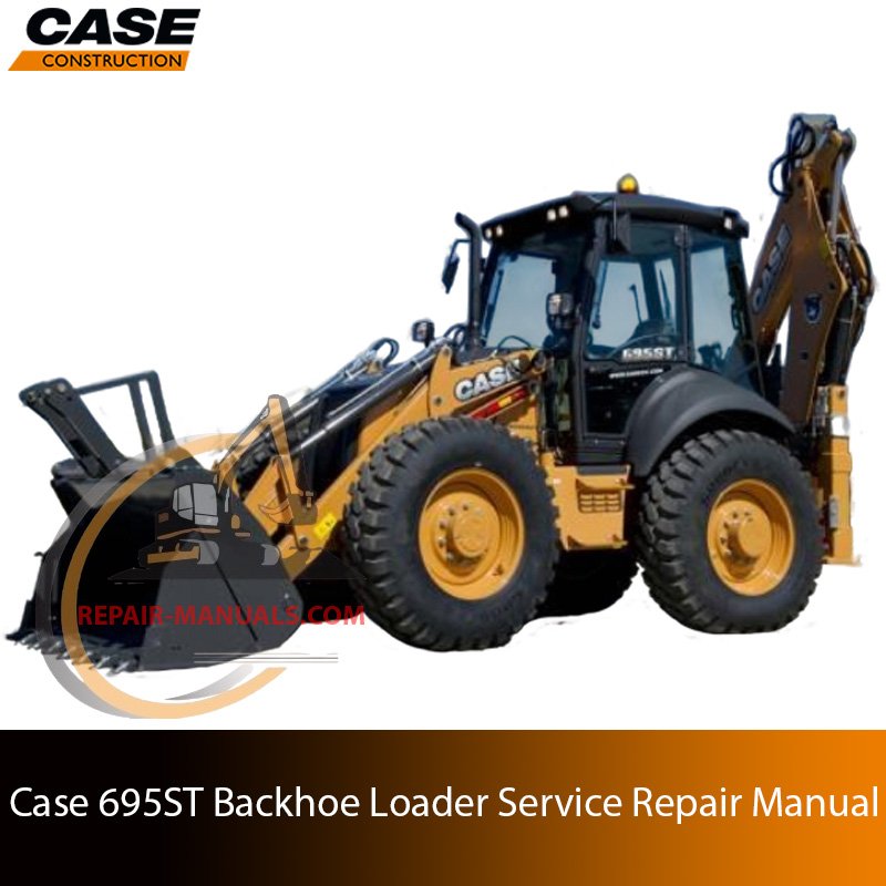 Service repair manual cover for Case 695ST Backhoe Loader
