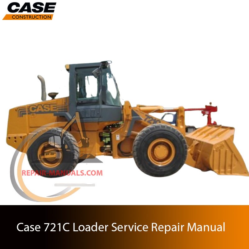Service repair manual cover for Case 721C Loader