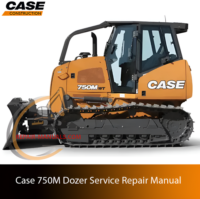 Service repair manual cover for Case 750M Dozer