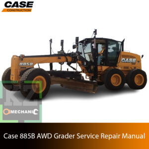 Service repair manual cover for case 885b awd motor grader