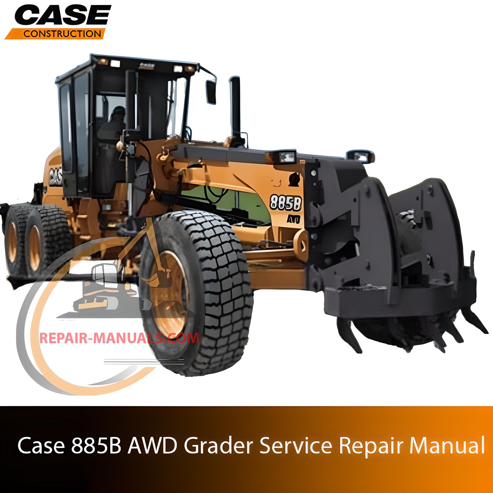 Service repair manual for Case 885B AWD Motor Grader