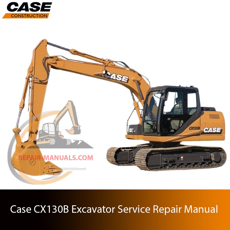 Service repair manual cover for Case CX130B Excavator