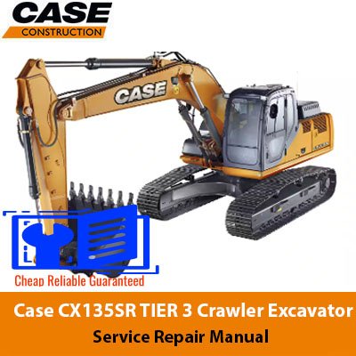 Service repair manual cover for case cx135sr excavator