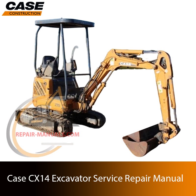 Service repair manual cover for Case CX14 Excavator