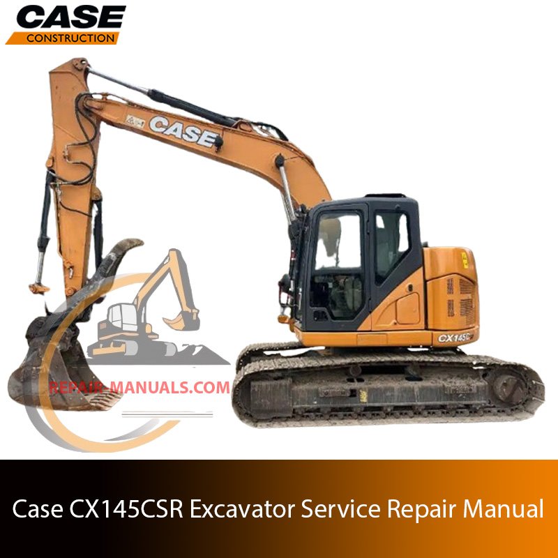 Service repair manual cover for Case CX145CSR Excavator