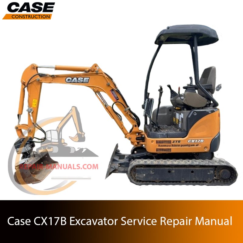 Service repair manual cover for Case CX17B Excavator