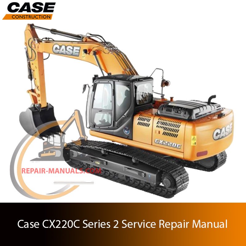 Service repair manual cover for Case CX220C Series 2 Excavator
