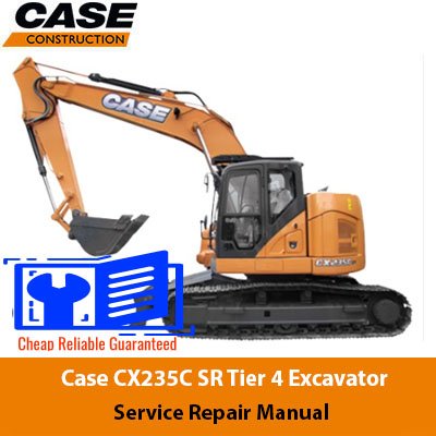 Service repair manual cover for Case CX235C SR Excavator