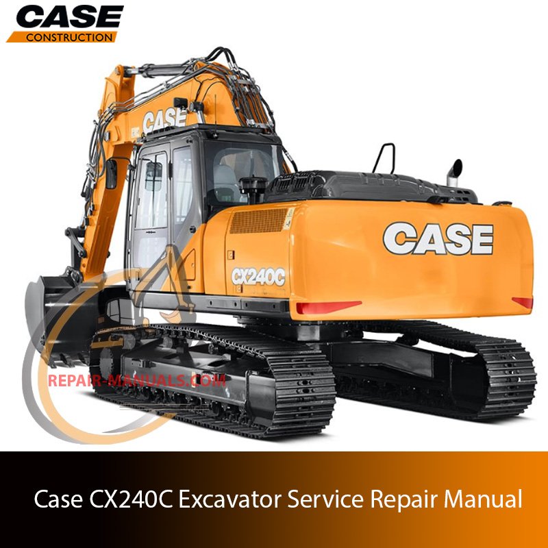 Service repair manual cover for Case CX240C Excavator