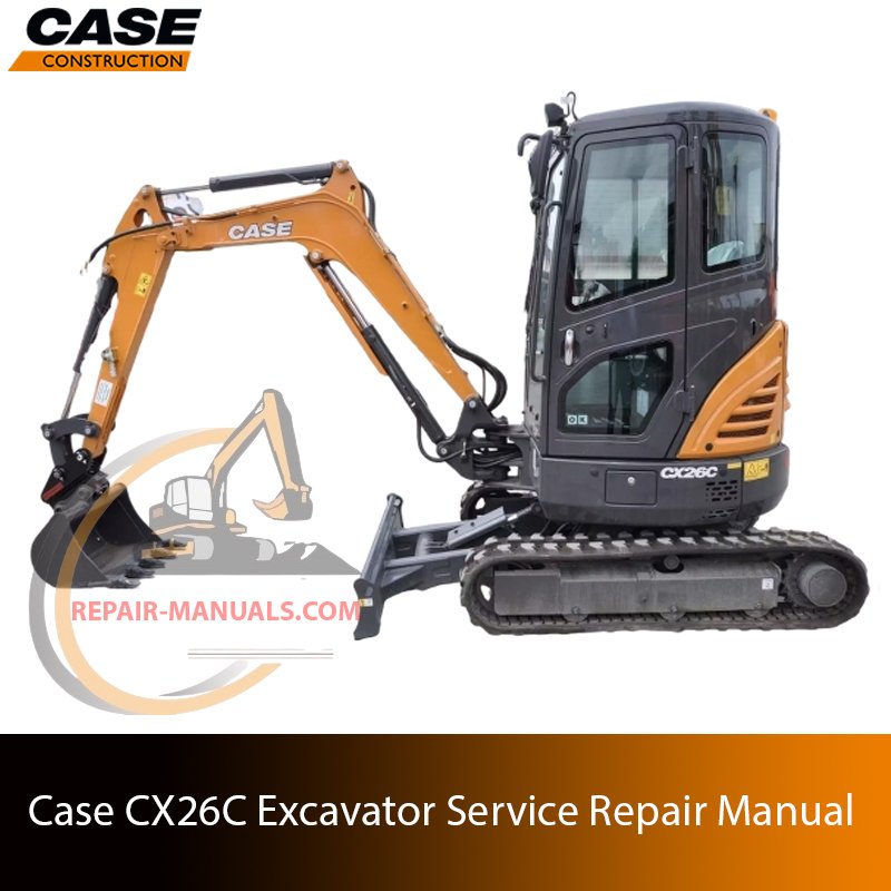 Service repair manual cover for Case CX26C Excavator