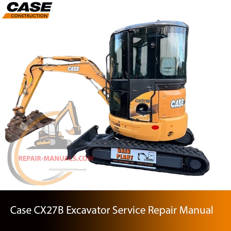 Service repair manual cover for Case CX27B Excavator