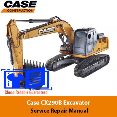 Service repair manual cover for Case CX290B Excavator