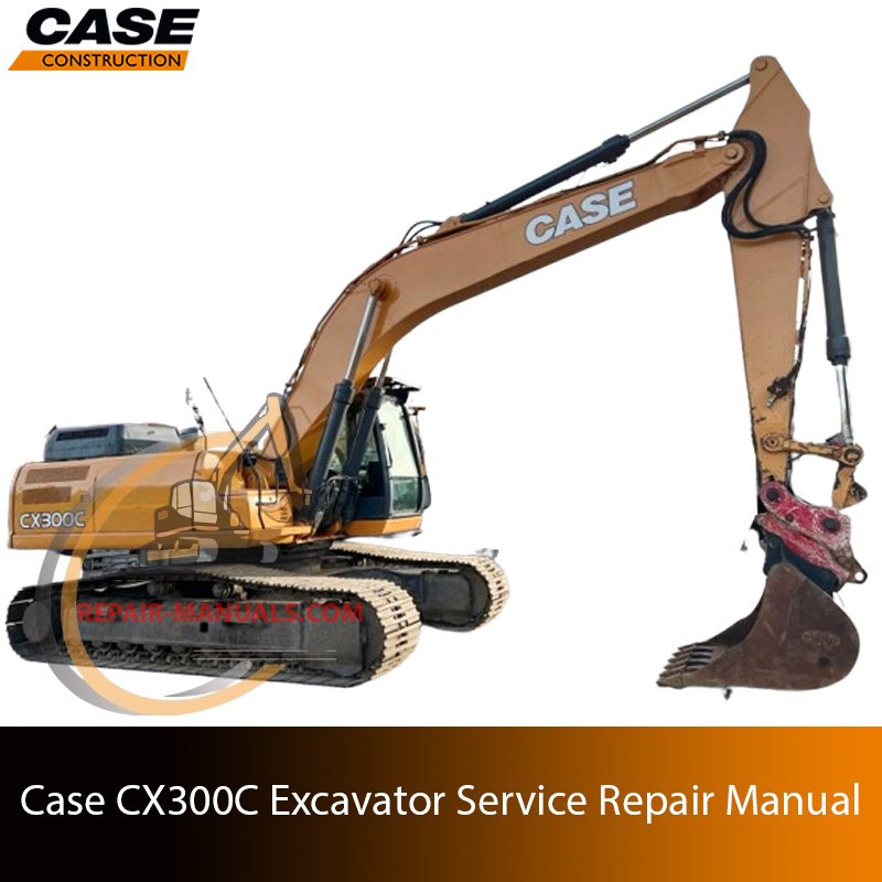 Service repair manual cover for case cx300c excavator