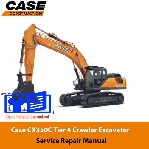 Service repair manual cover for case cx350c excavator