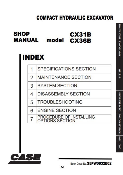 Case CX36B Mini Excavator Service Repair Manual 3 Case CX36B Mini Excavator Service Repair Manual - Image 3