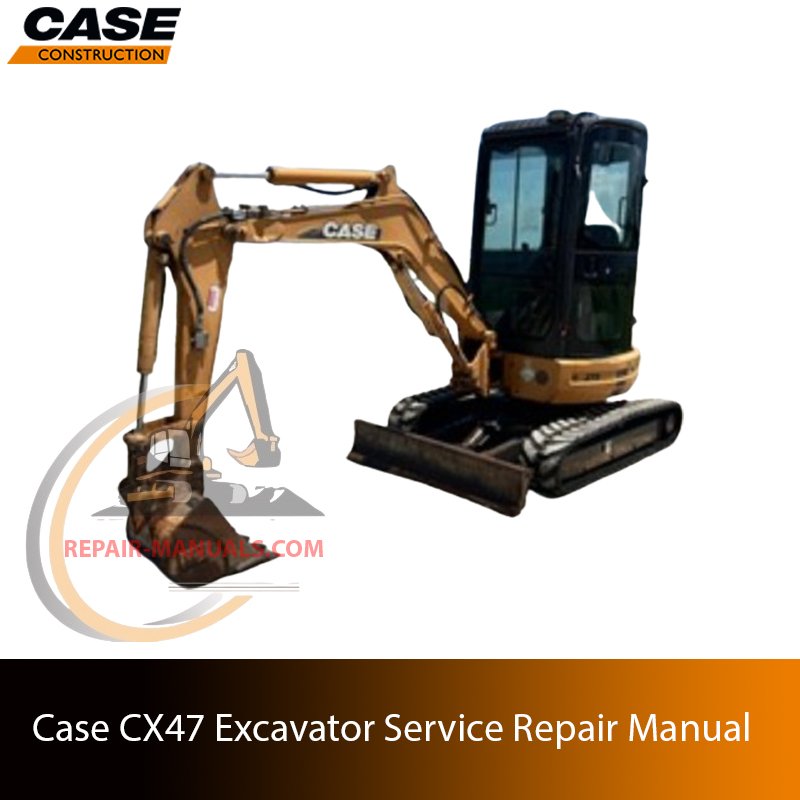 Service repair manual cover for Case CX47 Excavator