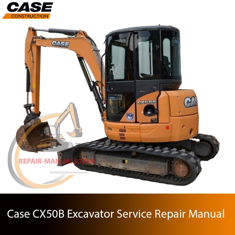 Service repair manual cover for Case CX50B Excavator