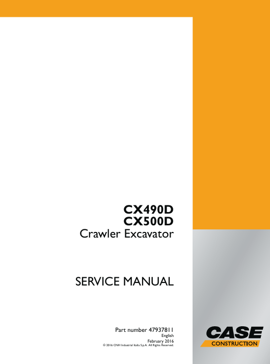 Case CX500D Crawler Excavator Service Repair Manual 2 Case CX500D Crawler Excavator Service Repair Manual - Image 2